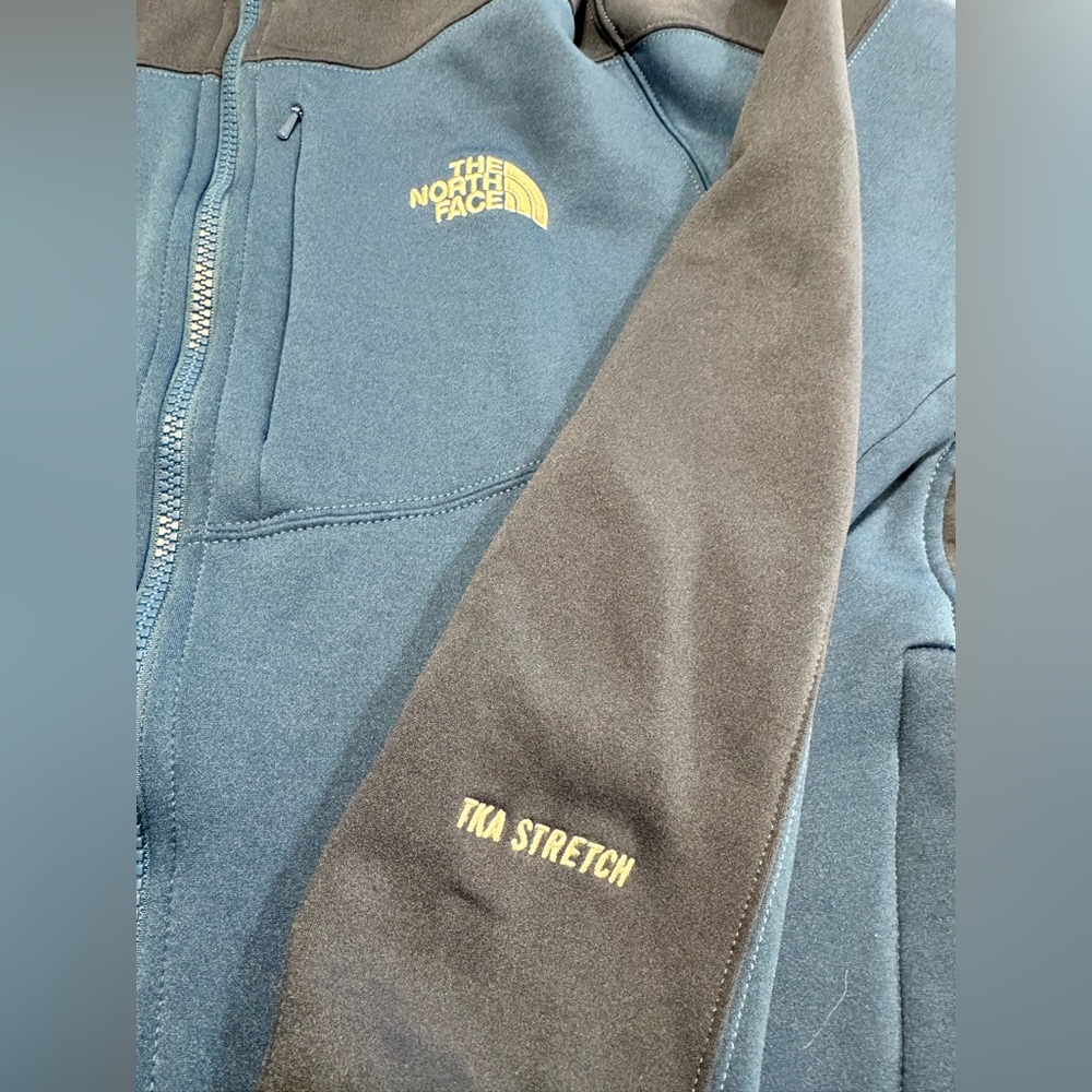 The North Face Jacket Mens Medium Blue TKA Stretch Full Zip Soft-shell Fleece - Picture 4 of 10